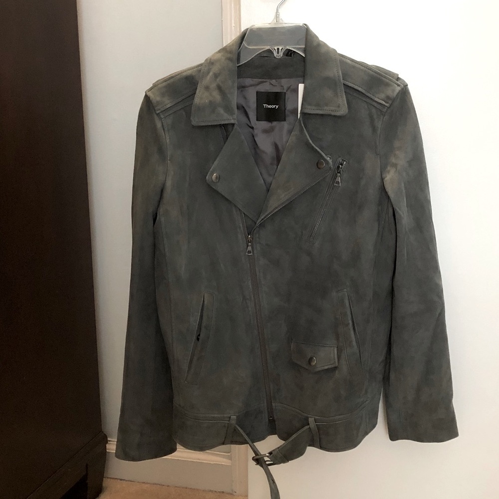NWT Theory Gray Suede Jacket, Size Medium